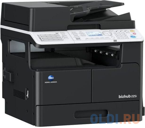 Многофункциональное устройство Konica Minolta bizhub 225i (А3, ч/б, 22 ppm, 256Mb, USB, Ethernet, лоток 250л, без крышки, без тонера) - ACN2021