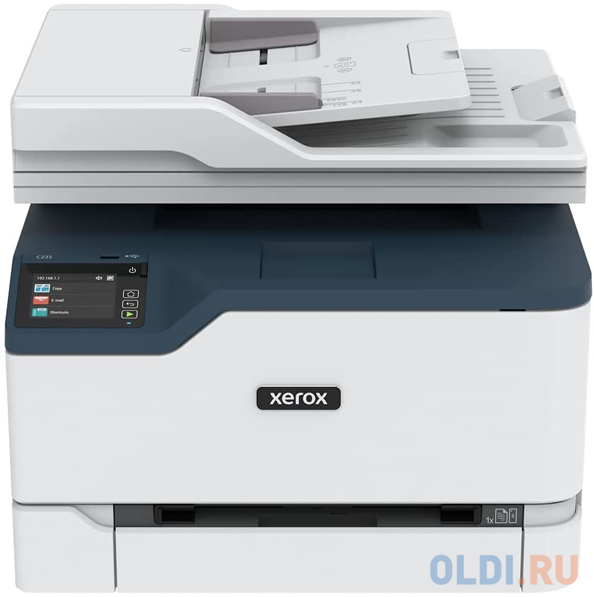 Цветное МФУ Xerox С235 A4, Printer, Scan, Copy, Fax, Color, Laser, 22 ppm, max 30K pages per month, 512 Mb, USB, Eth, Wi-Fi, 250 sheets main tray, byp