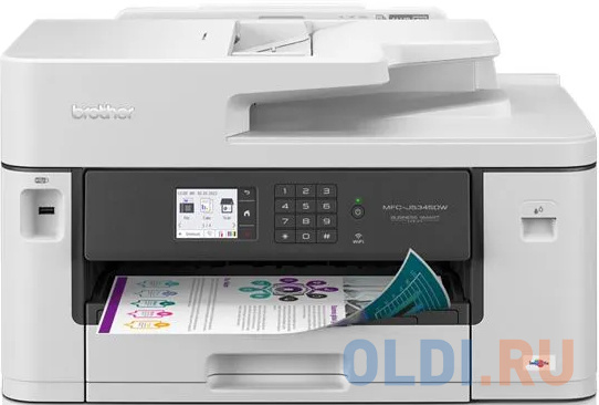 

Brother MFC-J5345DW P/C/S/F, цв.струйный, А3, 28 стр./мин, 256 Мб, Duplex, ADF50, USB, LAN, Wi-Fi, Wi-Fi Direct, старт.картриджи 358 стр. каждый цвет