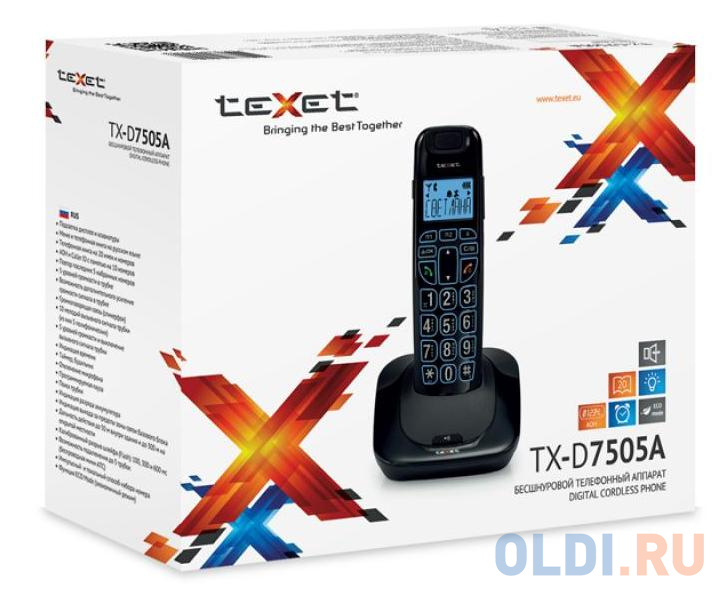 

Радиотелефон DECT Texet TX-D7505A черный