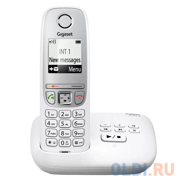 Р/Телефон Dect Gigaset A415A RUS белый автооветчик АОН, размер 155х49х34 мм