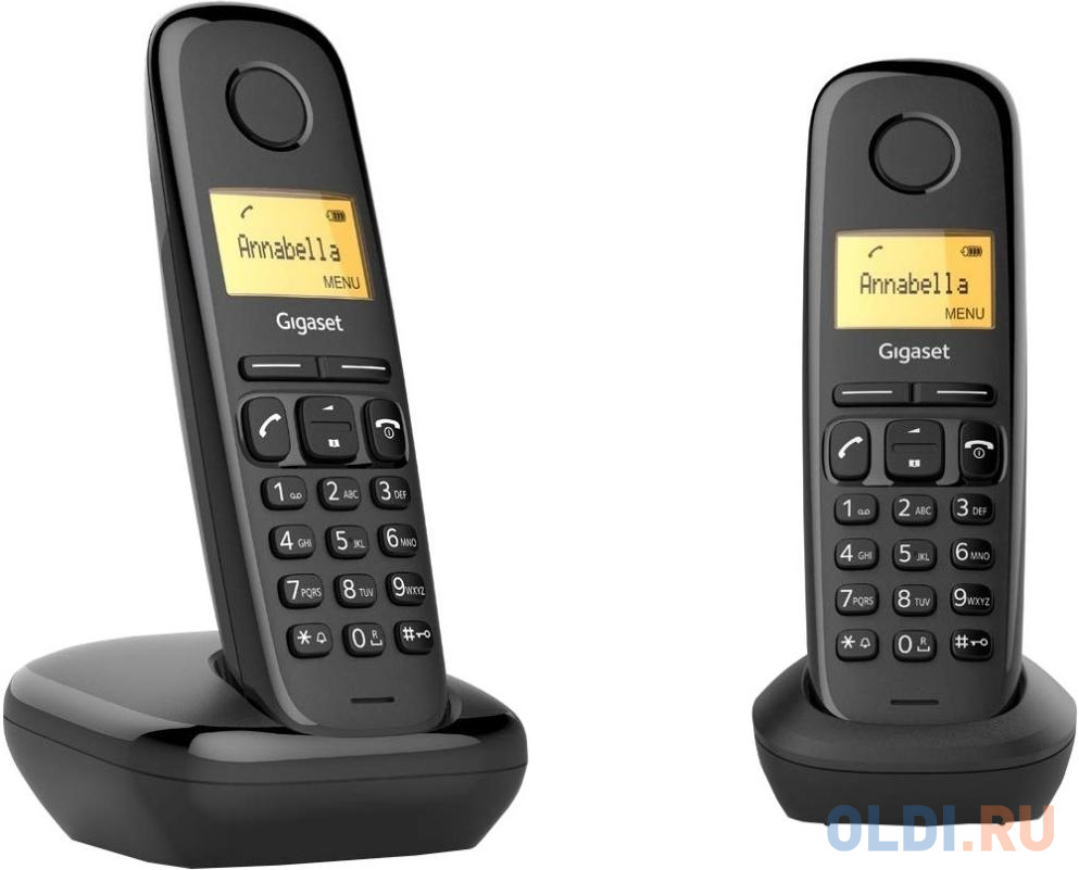Р/Телефон Dect Gigaset A170 DUO RUS черный (труб. в компл.:2шт) АОН gigaset sl800h pro комплект трубка и зарядное устройство ной дисплей 2 4 gap cat iq 2 0