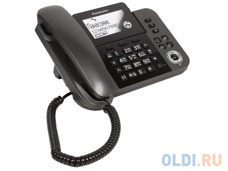 

Телефон DECT Panasonic KX-TGF320RUM АОН, Стационар 3,4" + Трубка, Caller ID 50, Эко-режим, Память 100, Black-List, Автоответчик