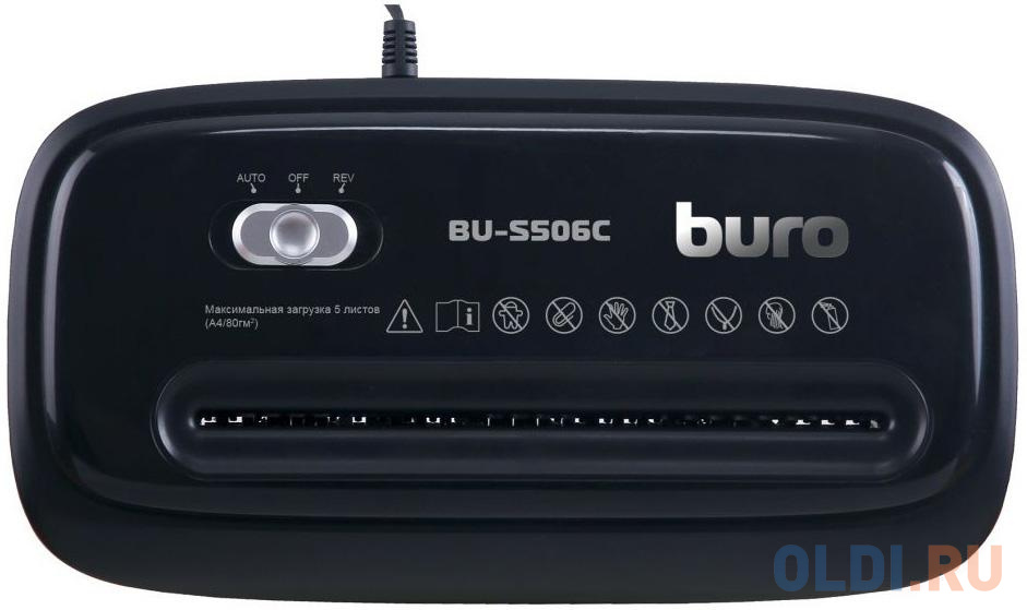 Шредер Buro Home BU-S506C (секр.P-4)/фрагменты/5лист./12лтр./пл.карты OS506C - фото 3