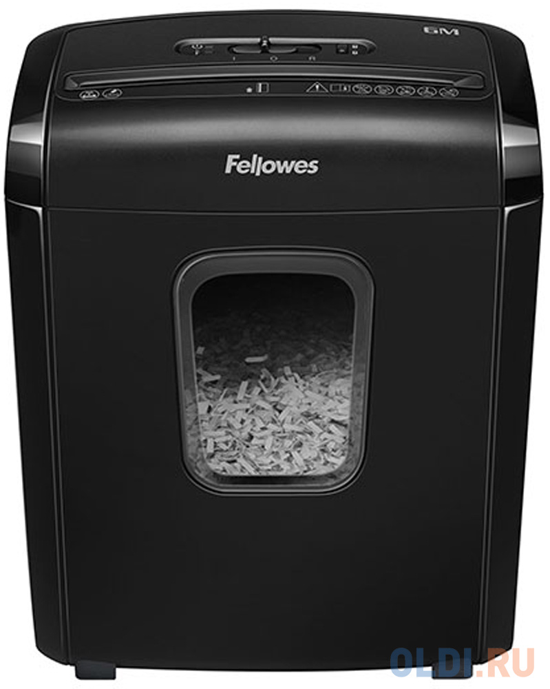 

Fellowes Шредер Powershred 6M FS-4631101{DIN P-4, 4х12мм, 6лст., 13лтр., Safety Lock}, с минирезкой