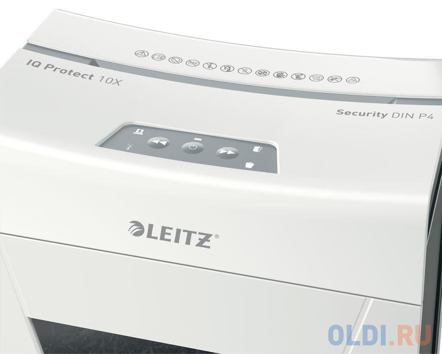 Шредер Leitz IQ PROTECT Premium 10X белый (секр.P-4)/фрагменты/10лист./18лтр./скрепки/скобы, размер 4х40 мм Уничтожитель бумаг - фото 3