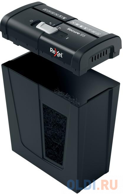 Шредер Rexel Secure S5 EU черный (секр.Р-2)/ленты/5лист./10лтр./скрепки/скобы, размер 6 мм - фото 1