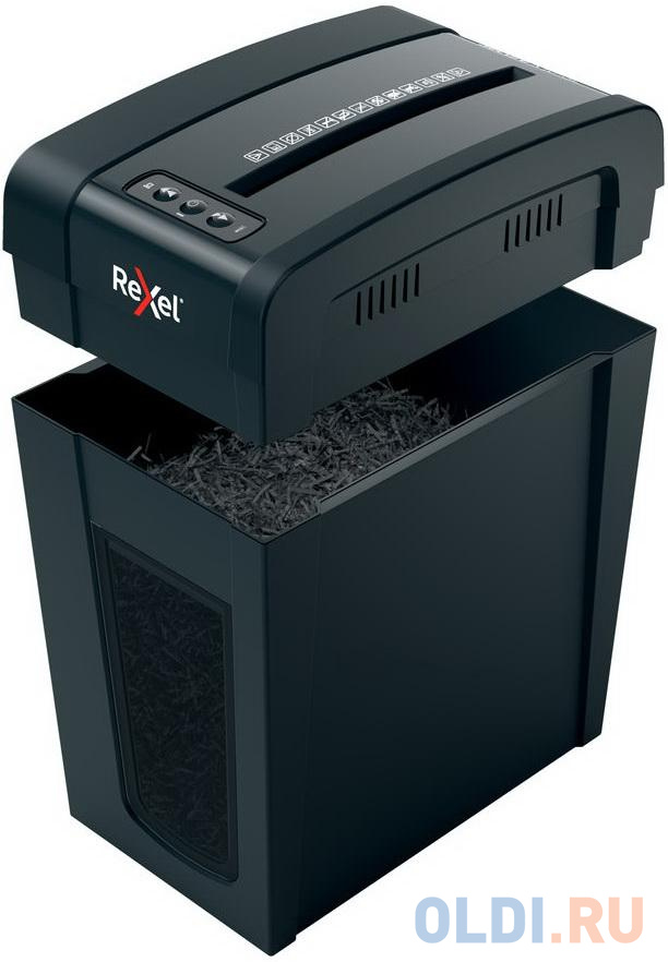 Шредер Rexel Secure X10-SL черный (секр.P-4)/перекрестный/10лист./18лтр./скрепки/скобы