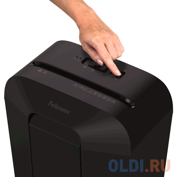 Шредер Fellowes PowerShred LX41 черный (секр.P-4)/перекрестный/8лист./17лтр./скрепки/скобы/пл.карты фото