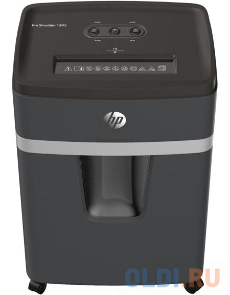 Шредер HP Pro 12MC (секр.P-5) перекрестный 12лист. 12лтр. скрепки скобы пл.карты, размер - - фото 1