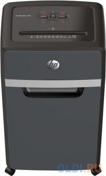 Шредер HP Pro 24CC (секр.P-4) перекрестный 24лист. 24лтр. скрепки скобы пл.карты, размер - - фото 2