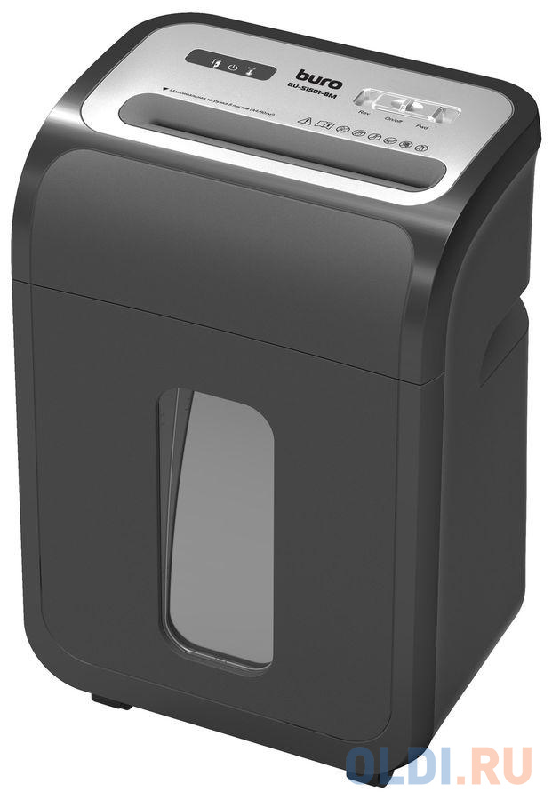 Шредер Buro Office BU-S1501-8M черный (секр.P-5) фрагменты 8лист. 20лтр. скрепки скобы пл.карты, размер 3х9 мм - фото 1