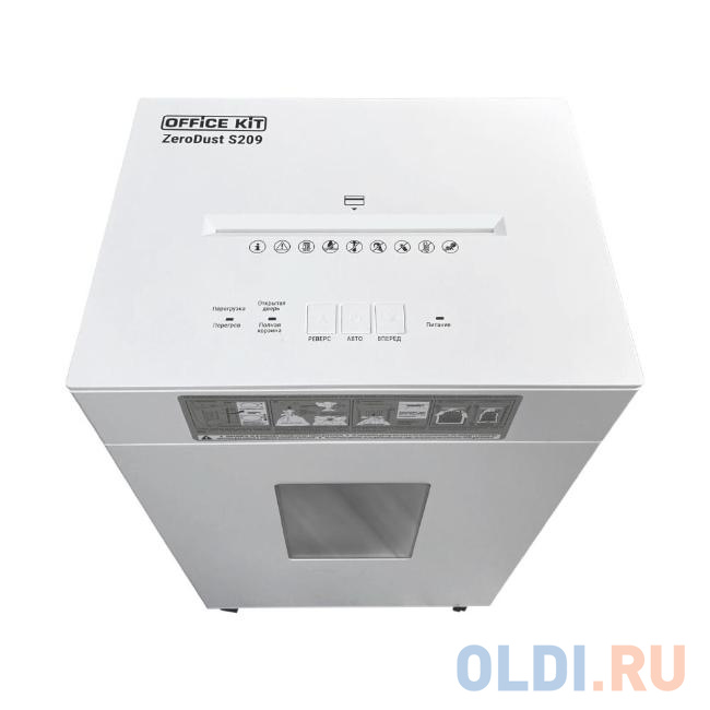 Шредер Office Kit ZeroDust s209 2x10 белый (секр.P-5) фрагменты 12лист. 42.5лтр. пл.карты Шредер Office Kit ZeroDust s209 2x10 белый (секр.P-5) фрагменты 12лист. 42.5лтр. пл.карты фото