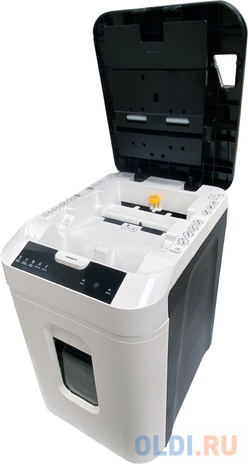 Шредер Office Kit SA150 3,8x12 белый/черный с автоподачей (секр.P-4) фрагменты 14лист. 35лтр. скрепки скобы пл.карты, размер 3.8х12 мм - фото 6