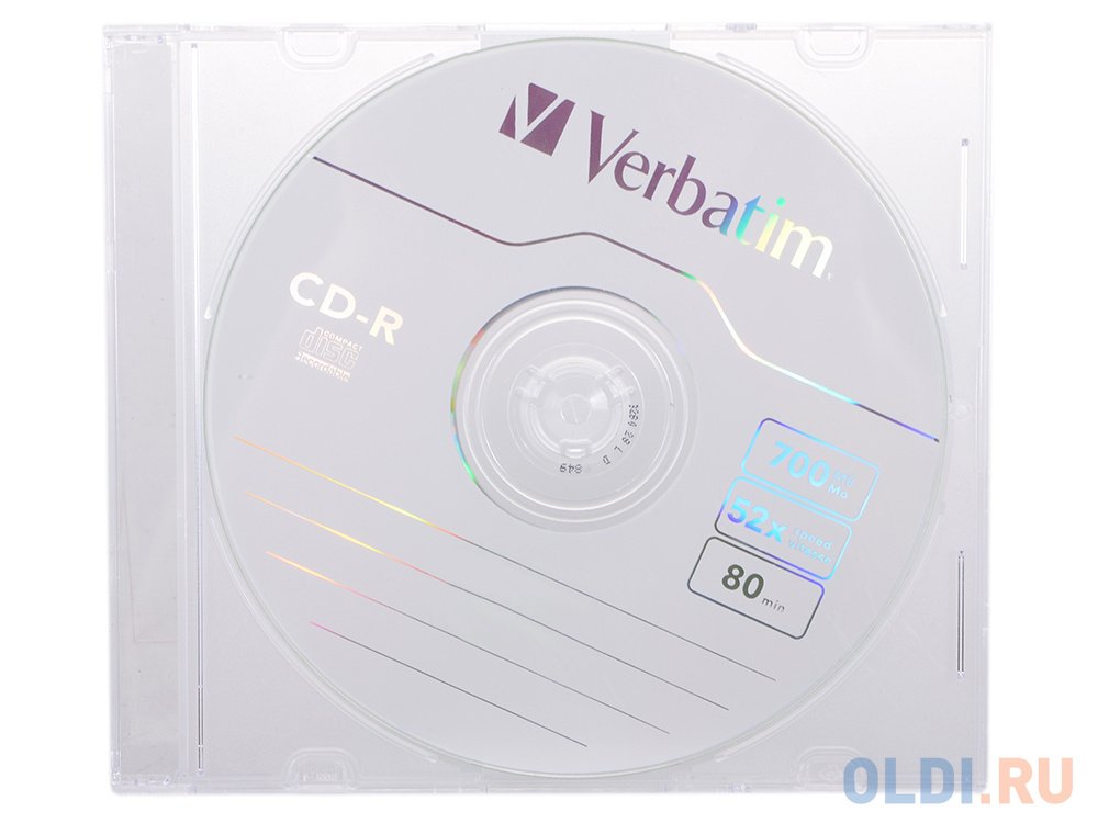 Диск CD-R Verbatim Slim (43347/348/415) 80min 700Mb 52x