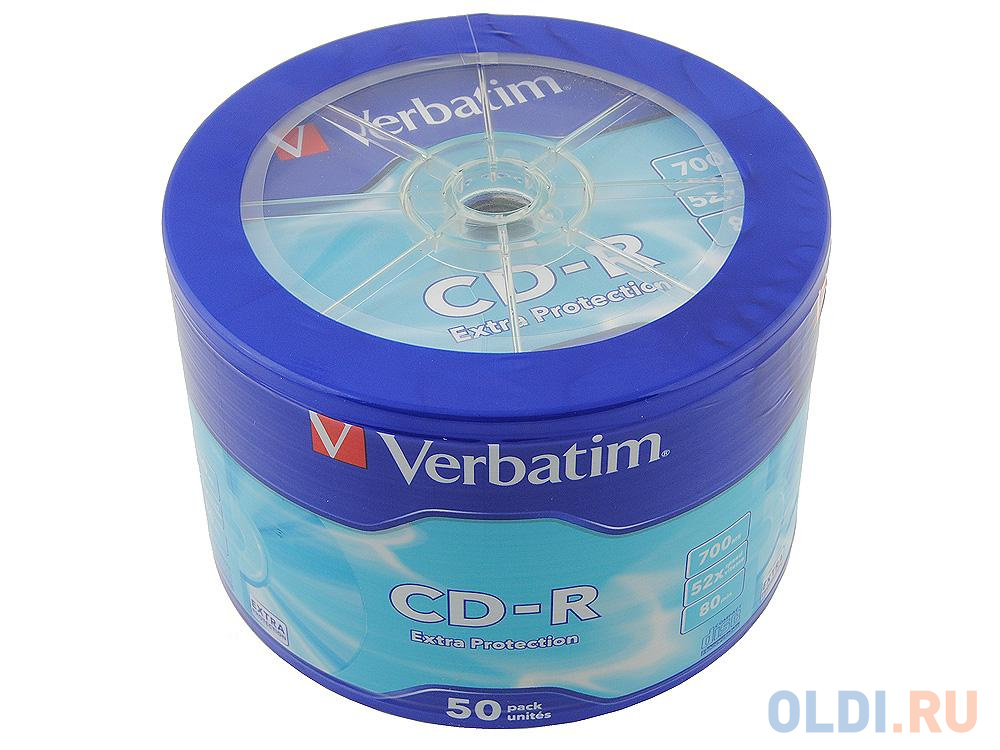 Диски CD-R 80min 700Mb Verbatim  52x Shrink/50  43728 - фото 1