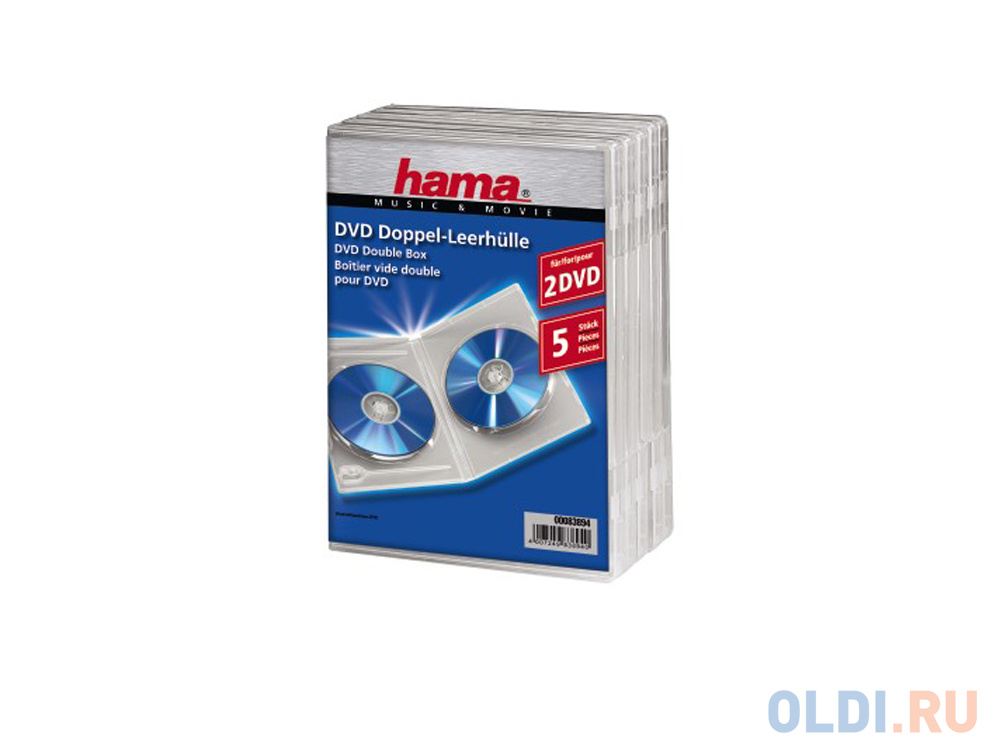 

Коробка HAMA для 2 DVD пластик прозрачный 5шт H-83894