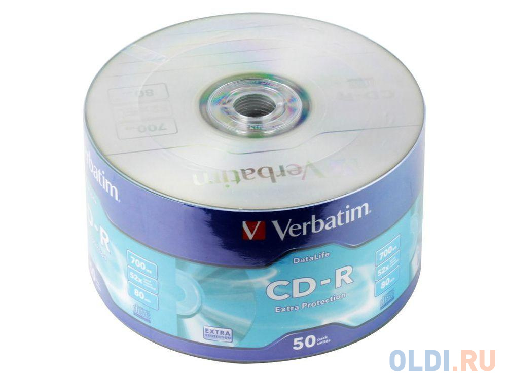 Диски CD-R Verbatim 700Mb 52x Shrink 50шт 43787 фото