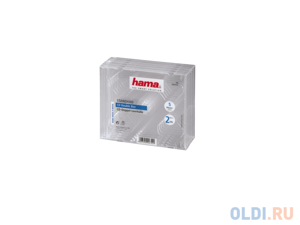 

Коробка HAMA для 2 CD прозрачный 5шт H-44752