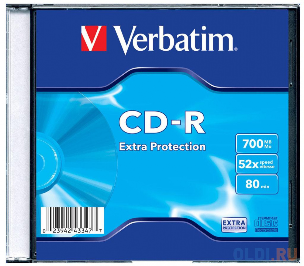 Диски CD-R Verbatim 700Mb 48x-52x Slim 200шт 43347