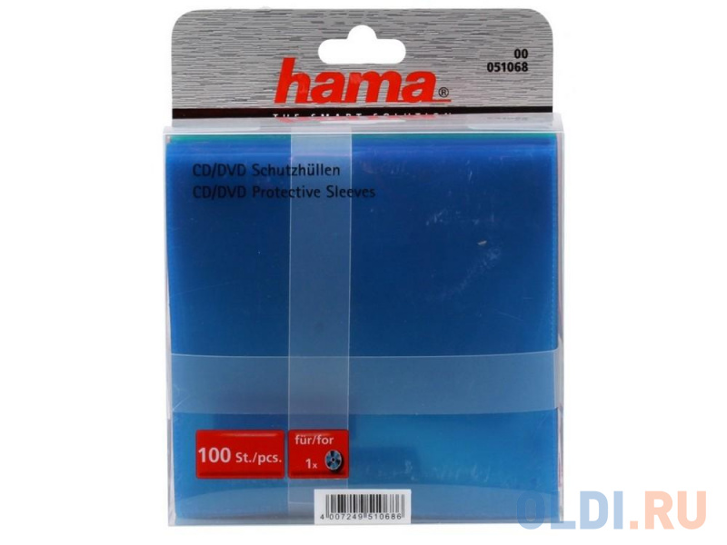 

Конверты для CD, пластиковые, разноцветные, 100шт , HAMA H-51068