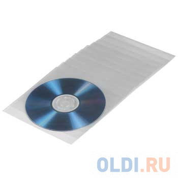 

Конверты для CD/DVD, полипропилен, 100 шт., прозрачный, Hama 33810
