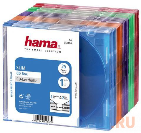 

Коробка HAMA для 1 CD 5 цветов 25шт H-51166