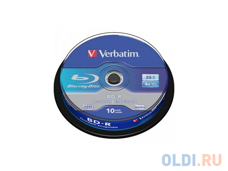 

Диски BluRay Verbatim BD-R 50Gb 6x CakeBox 10шт 43746