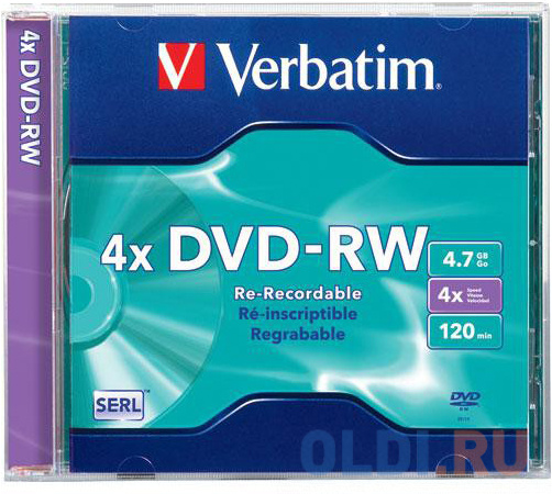 DVD-RW 4x 4.7Gb Jewel Serl Verbatim [43285/43485/43486] - фото 2