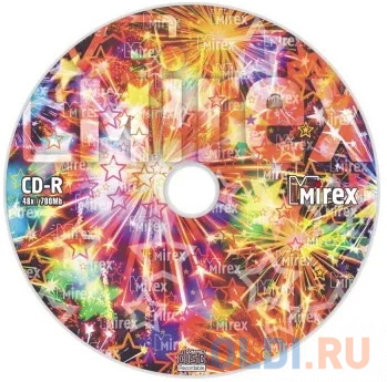Диск CD-R Mirex 700 Mb, 48х, дизайн "Party", Shrink (100), (100/500) UL120235A8T - фото 2