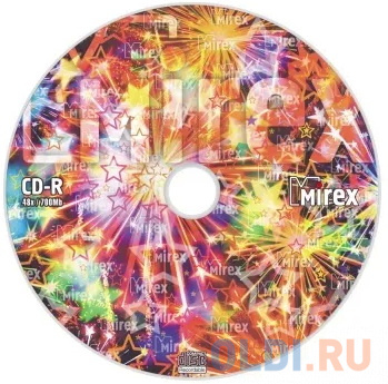 Диск CD-R Mirex 700 Mb, 48х, дизайн "Party", Shrink (100), (100/500) фото