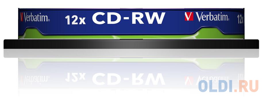 Диски CD-RW 80min 700Mb Verbatim 12x  10 шт  Cake Box  43480 - фото 2