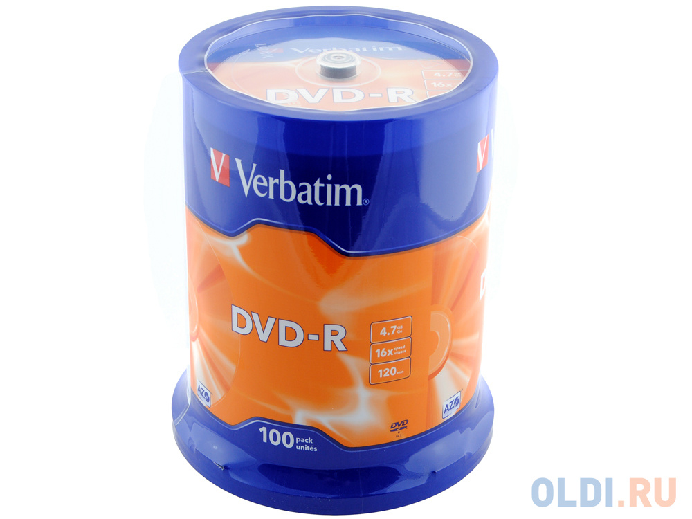  DVD-R 4.7Gb Verbatim 16  100   Cake Box  <43549