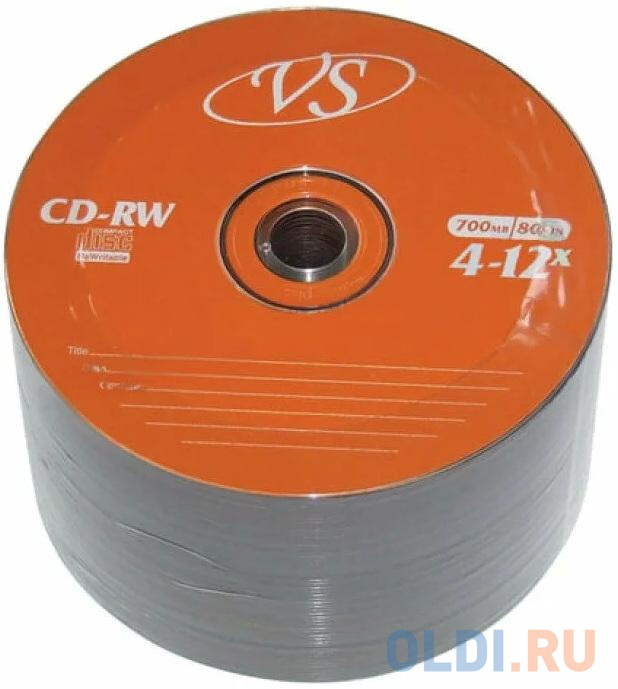 Диск CD-RW VS 700 Mb, 12x, Bulk (50), (50/600) VSCDRWB5003 - фото 1