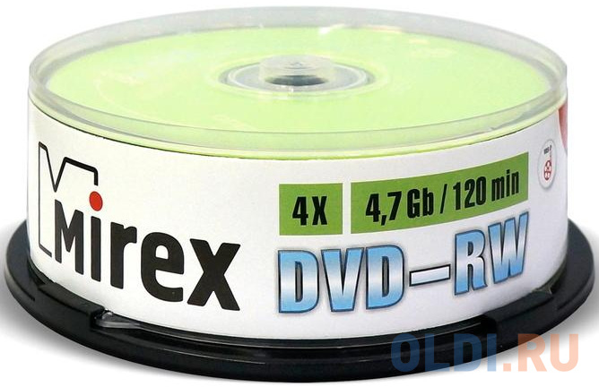 Диск DVD-RW Mirex 4.7 Gb, 4x, Cake Box (25), (25/300) UL130032A4M - фото 2