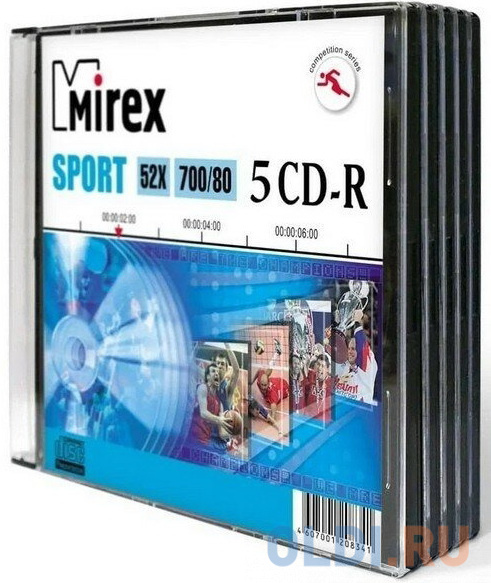 

Диск CD-R Mirex 700 Mb, 52х, дизайн "Sport", Slim Case (5), (5/200)