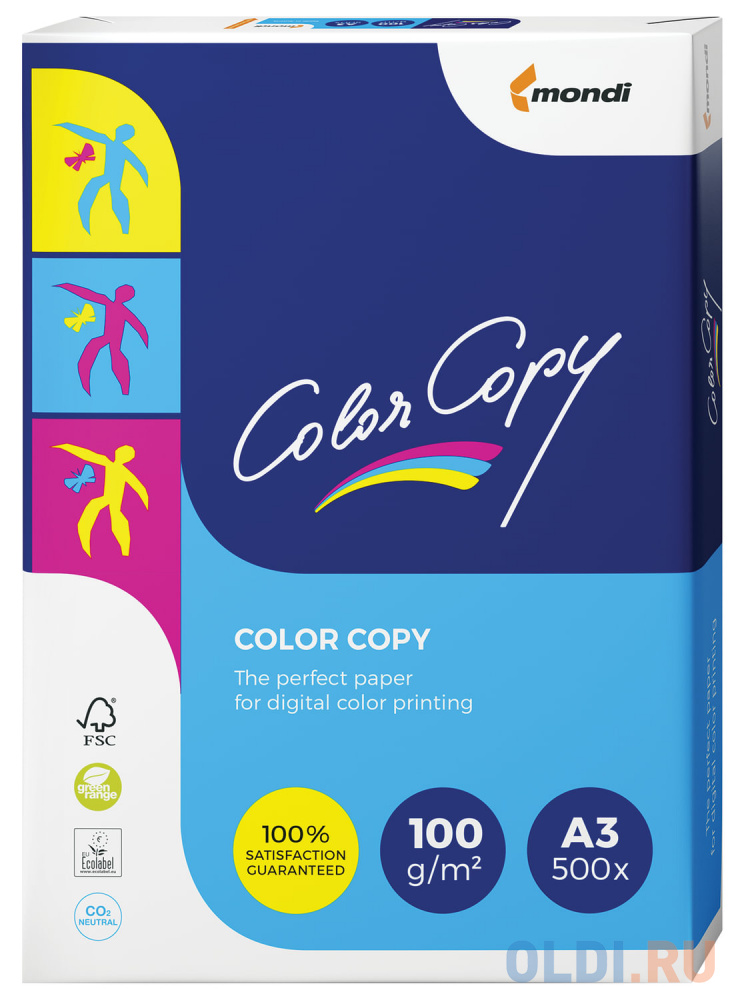 

Бумага COLOR COPY, А3, 100 г/м2, 500 л., для полноцветной лазерной печати, А++, Австрия, 161% (CIE)