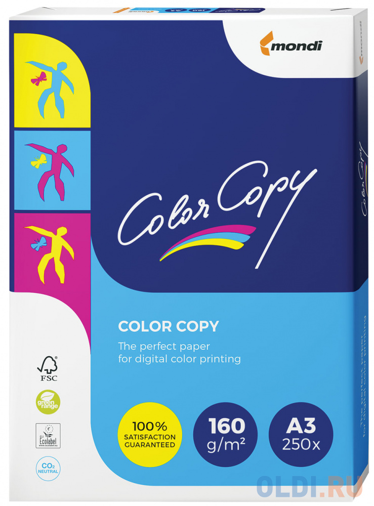

Бумага COLOR COPY, А3, 350 г/м2, 125 л., для полноцветной лазерной печати, А++, Австрия, 161% (CIE