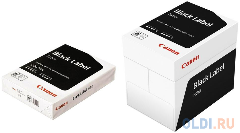 Коробка бумаги Canon Black Label Extra A4 80г/м2 500л коробка 5 пачек 8169B001 - фото 1