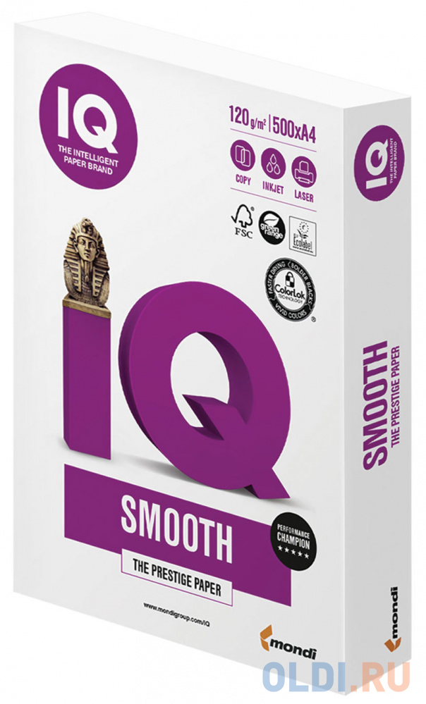 

Бумага IQ SELECTION SMOOTH, А4, 160 г/м2, 250 л., класс "А", Австрия, белизна 170% (CIE)