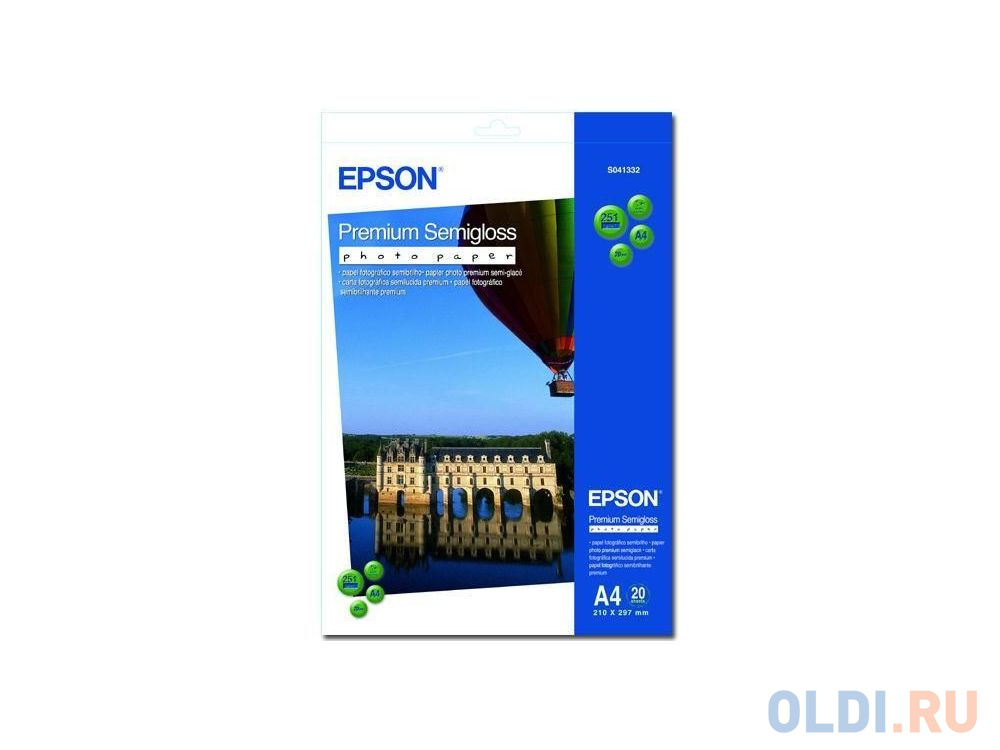 S041332 бумага EPSON (A4, 20л, 251g) Premium Semiglossy Photo