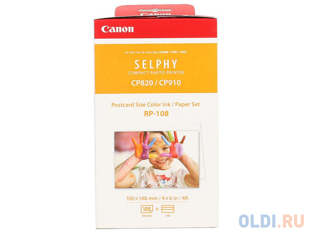 Набор Canon RP-108 бумага и цветные красители для SELPHY CP1200. 108 страниц. фото