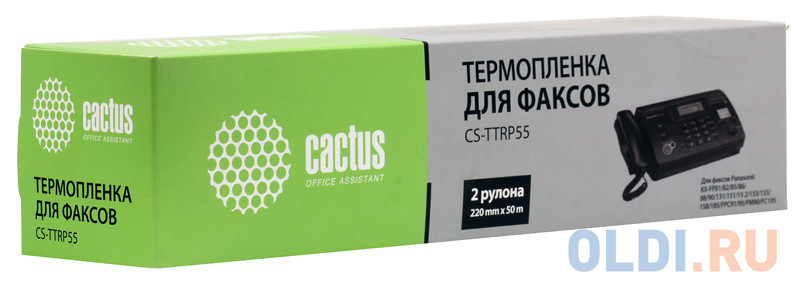 

Термопленка CACTUS CS-TTRP55 для факсов Panasonic (KXF-A55) KX-FP81/82/85/86/88/90/131/151/15 2/153/155/158/185/FPC91/95/FM90/FC195 (2шт/ 220mm х 50м.