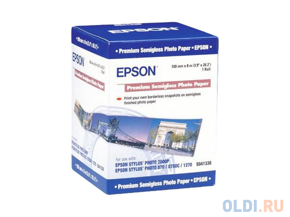 Бумага Epson Premium Semiglossy Photo Paper 251г/кв.м 100мм x 8м C13S041330