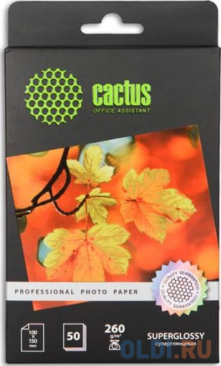 Бумага Cactus CS-HGA626050 Professional 10x15см 260г/кв.м суперглянцевая 50л