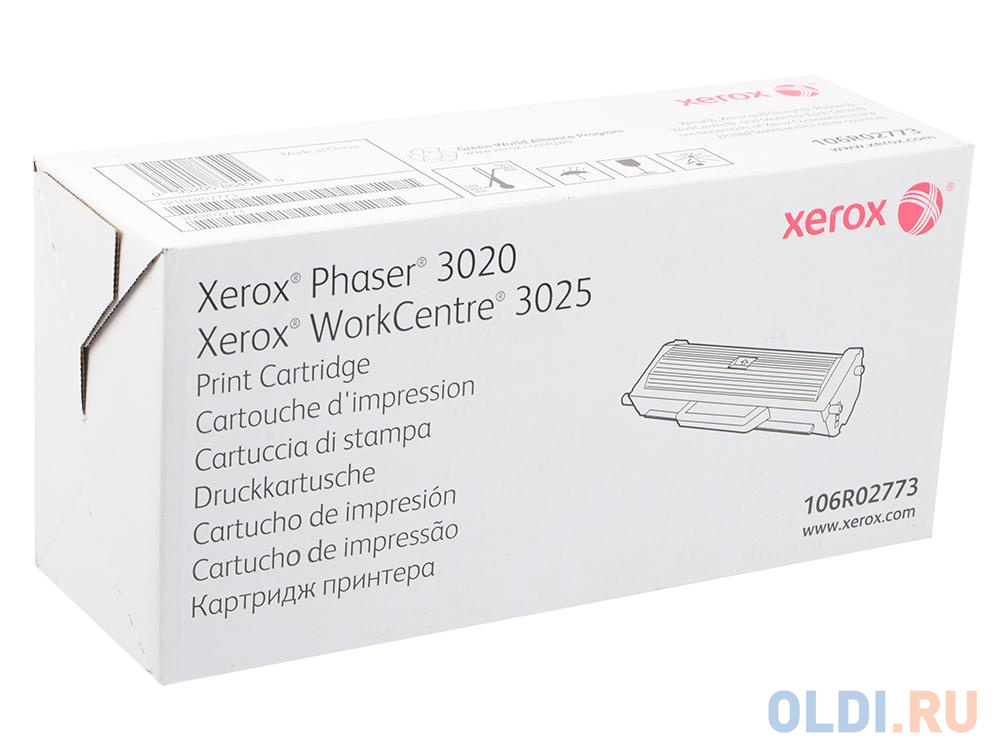 Картридж Xerox 106R02773 1500стр Черный картридж лазерный sonnen sx 106r02773 для xerox phaser 3020 3020bi wc3025 3025bi 3025ni ресурс 1500 стр 364085