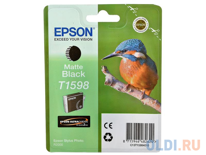 

Картридж Epson C13T15984010 T1598 для Epson Stylus Photo R2000 матовый черный, Черный матовый