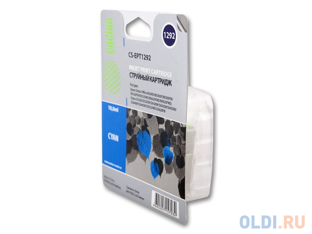 Картридж Cactus CS-EPT1292 для Epson Stylus Office B42/BX305/BX305F 100 мл голубой фото