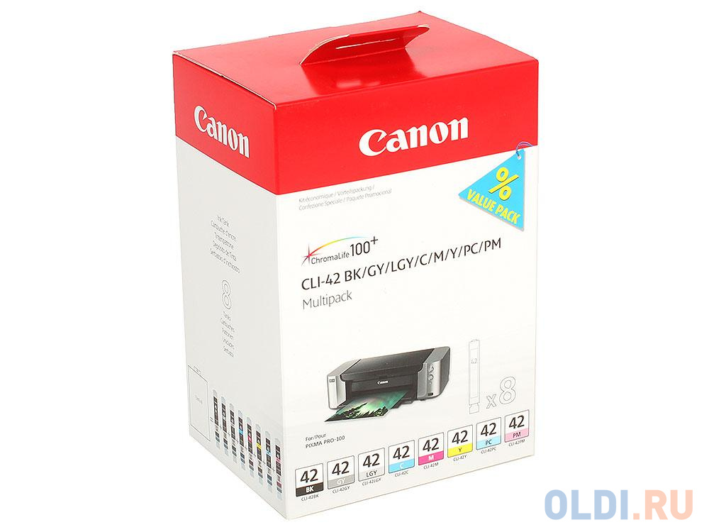 Картридж Canon CLI-42 для iP4840 MG5140 MG5240 MG6140 MG8140 упаковка из 8 картиджей