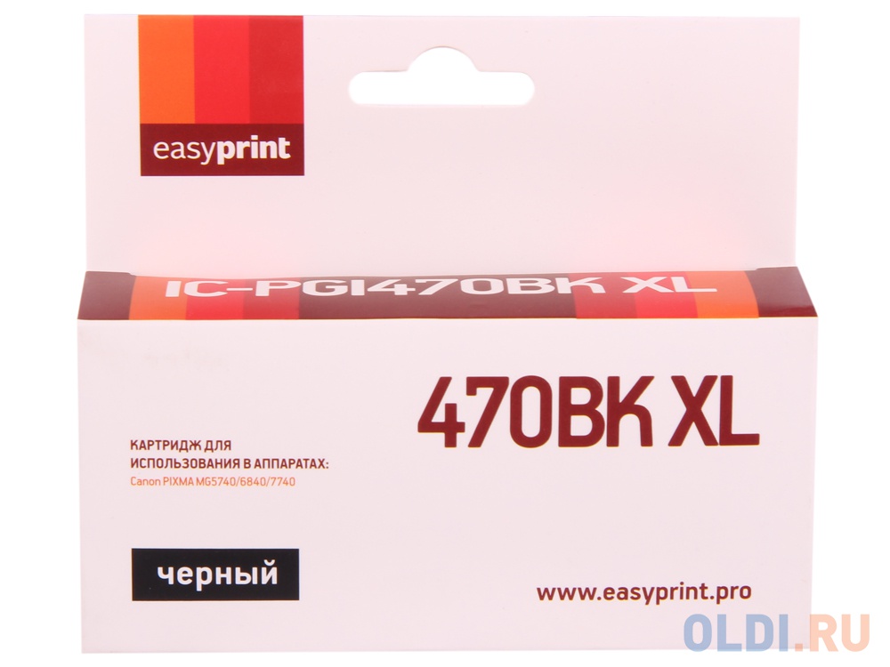 Картридж EasyPrint IC-PGI470BK XL (аналог PGI-470PGBK XL) для Canon PIXMA MG5740/6840/7740, черный, с чипом картридж easyprint ic cli426y для canon pixma ip4840 mg5140 mg6140 mx884 желтый